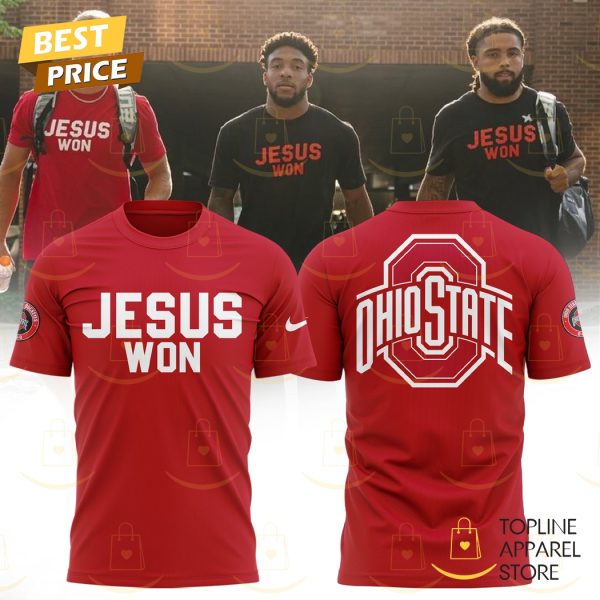 Ohio State Buckeyes Football Jesus Won Red 3D T-Shirt