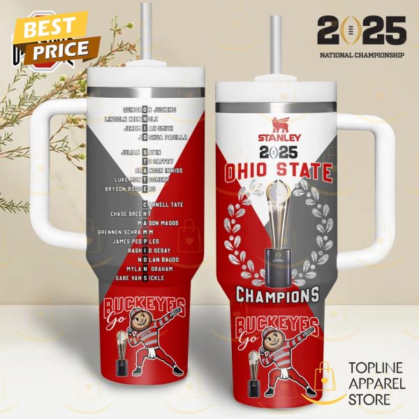 2025 Ohio State Buckeyes Champions – Go Buckeyes Tumbler With Handle And Straw