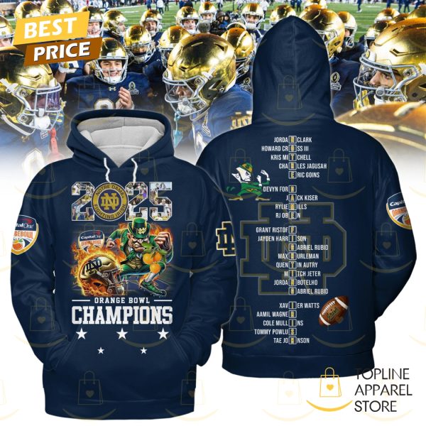 2025 Notre Dame Fighting Irish Orange Bowl Champions Hoodie