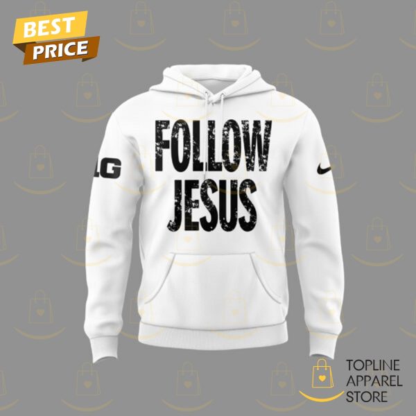 Ohio State Buckeyes Football Follow Jesus Hoodie – White