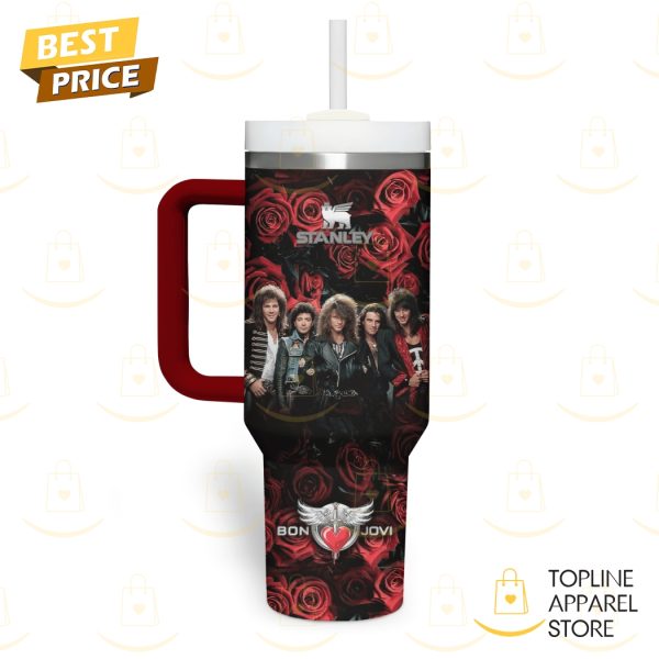 Bon Jovi – Wanted Dead Or Alive Tumbler With Handle And Straw