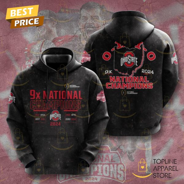 9x National Champions 2024 Ohio State Buckeyes Hoodie