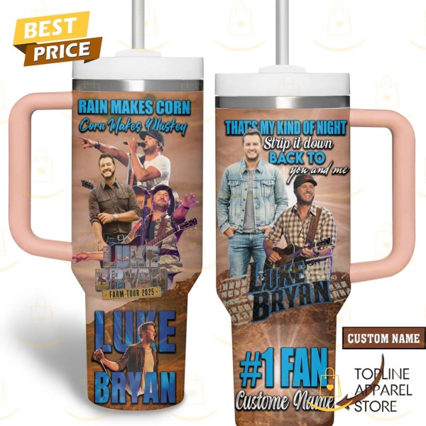 Personalized Luke Bryan Farm Tour 2025 Tumbler With Handle And Straw