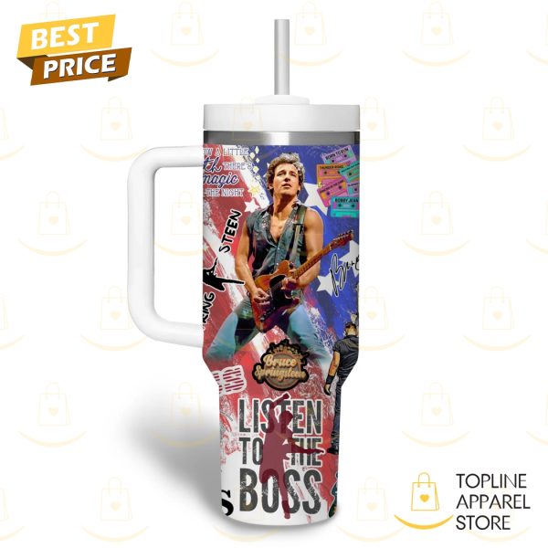 Bruce Springsteen – Listen To The Boss Tumbler With Handle And Straw