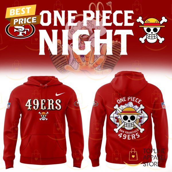 San Francisco 49ers x One Piece Red Hoodie