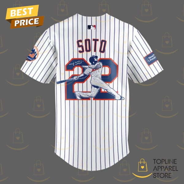 New York Mets Juan Soto 22 With Signature Baseball Jersey