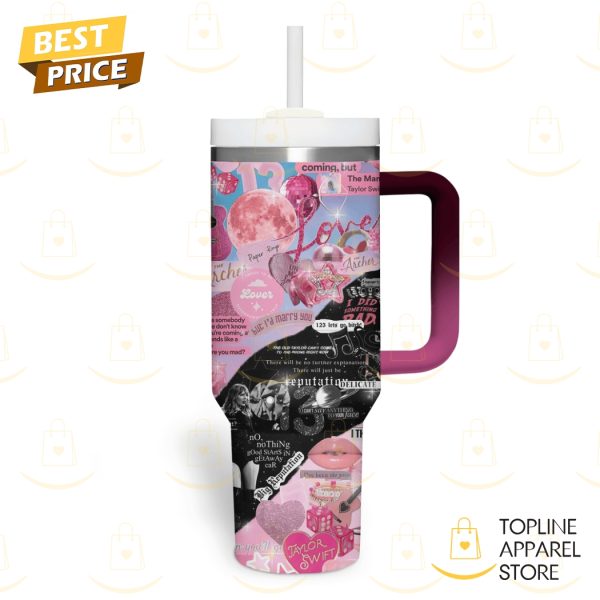 Taylor Swift Big Reputation Tumbler With Handle And Straw