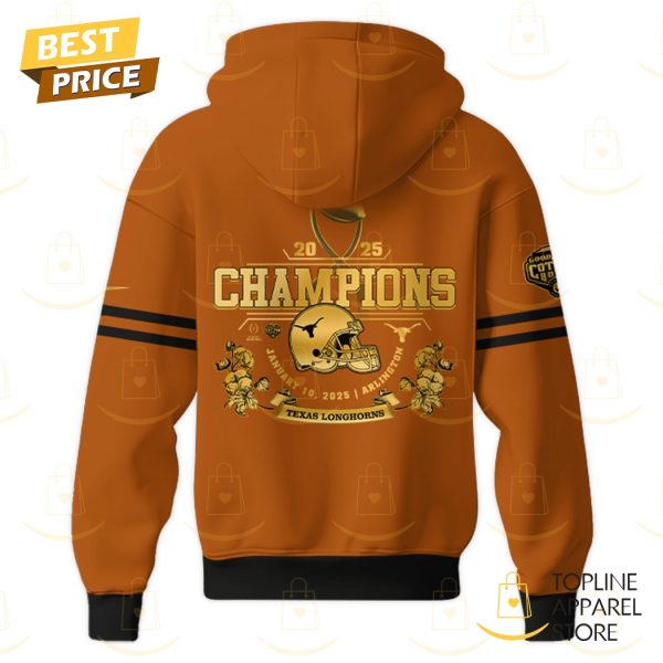 Texas Longhorns Cotton Bowl Champions 2025 Goodyear Hoodie – Orange