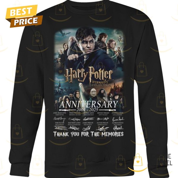 Harry Potter Wizard Collection Anniversary 2001-2025 Signature Thank You For The Memories Unisex T-Shirt