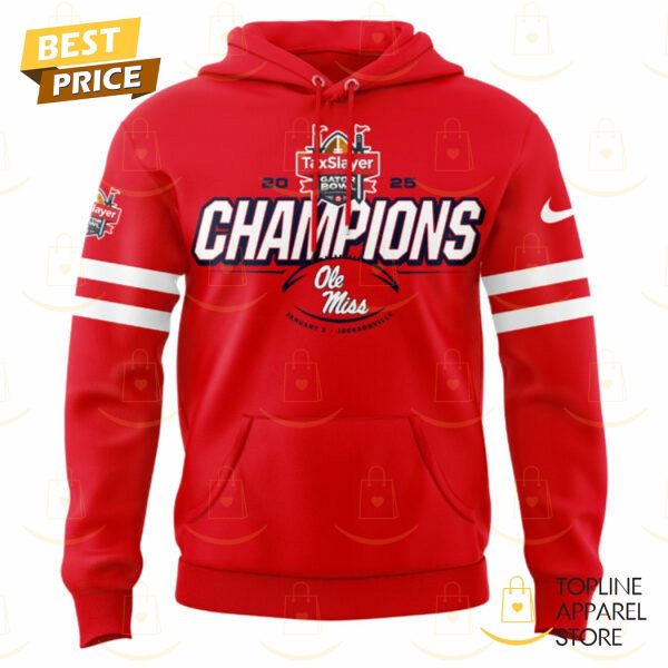 2025 Taxslayer Gator Bowl Champions Ole Miss Rebels Hoodie