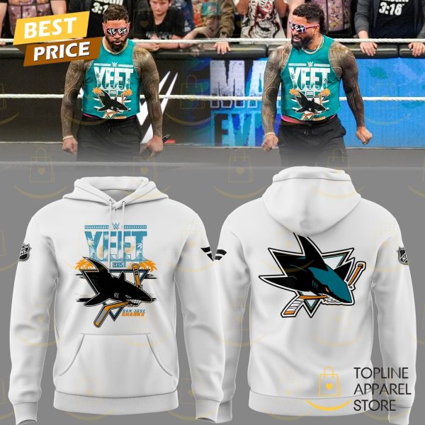 Yeet 2025 San Jose Sharks x WWE Hoodie – White