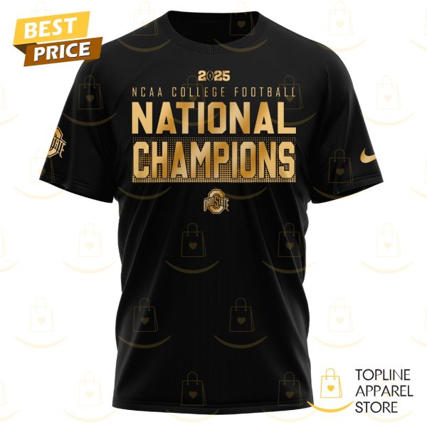 NCAA College Football National Champions 2025 Ohio State Buckeyes – 9 Time National Champions 3D T-Shirt