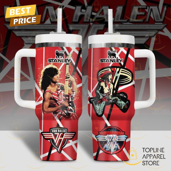 Van Halen Logo Design Tumbler With Handle And Straw