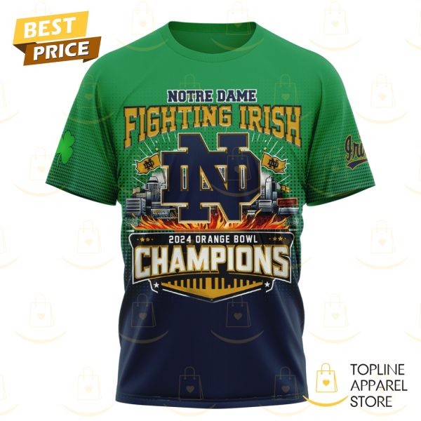 Notre Dame Fighting Irish 2024 Orange Bowl Champions 3D T-Shirt