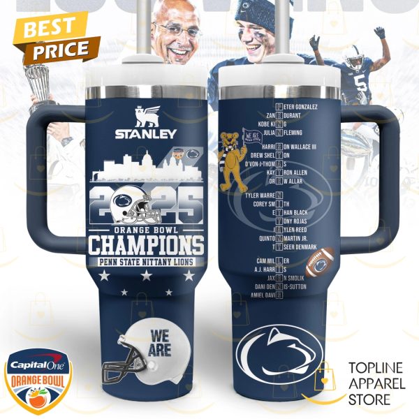 Penn State Nittany Lions Orange Bowl Champions 2025 Tumbler With Handle And Straw