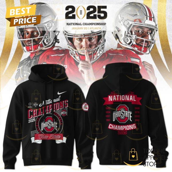 National Champions Ohio State Buckeyes 2025 Hoodie – Black