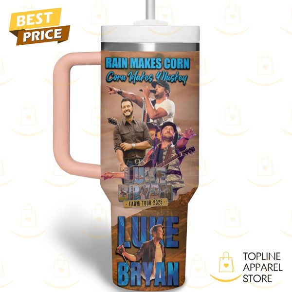 Personalized Luke Bryan Farm Tour 2025 Tumbler With Handle And Straw