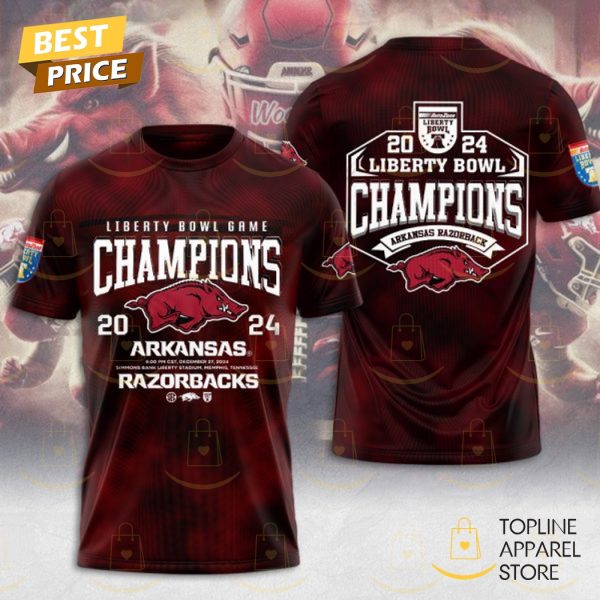 Liberty Bowl Champions Arkansas Razorbacks Football 3D T-Shirt