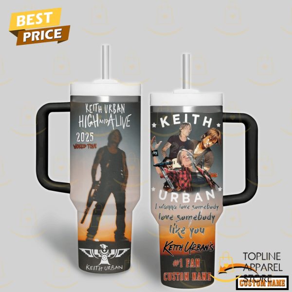 Personalized Keith Urban High And Alive World Tour Tumbler With Handle And Straw