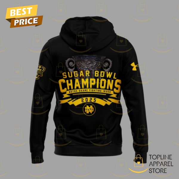 Notre Dame Fighting Irish Football Champions Sugar Bowl 2025 Hoodie – Black