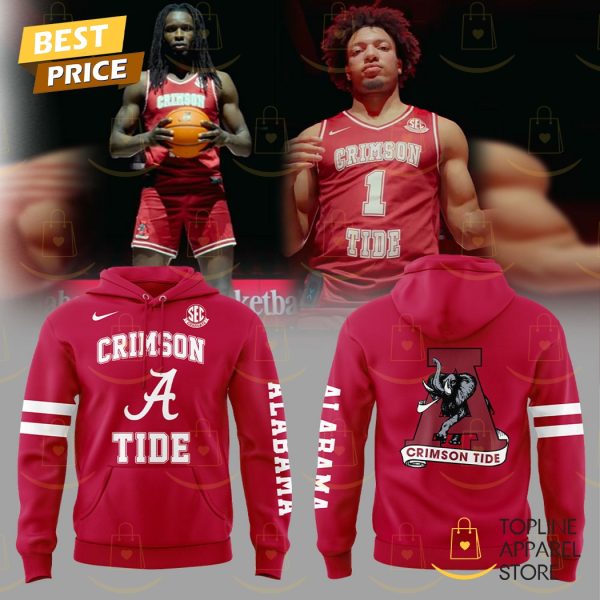 Alabama Crimson Tide Men Basketball Red Hoodie