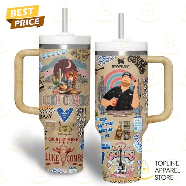 Luke Combs Country Music Tumbler With Handle And Straw