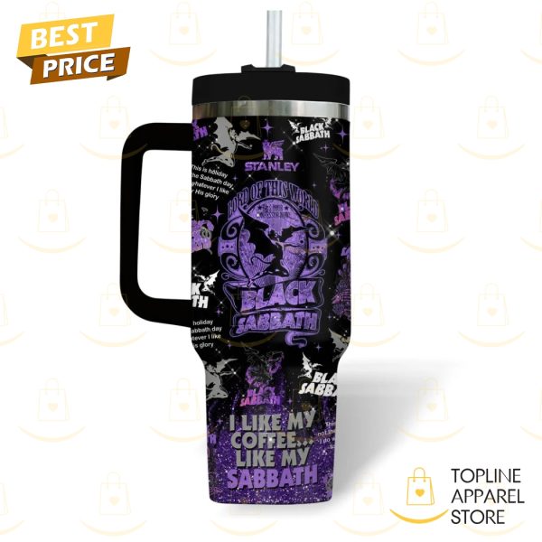 Black Sabbath I Like My Coffee Like My Sabbath Tumbler With Handle And Straw