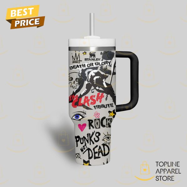 The Clash – Rock Punk Not Dead Tumbler With Handle And Straw