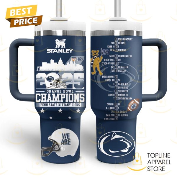 Penn State Nittany Lions Orange Bowl Champions 2025 Tumbler With Handle And Straw