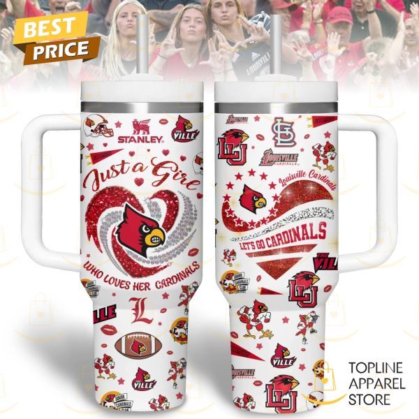 Just A Girl Who Loves Her Cardinals Louisville Tumbler With Handle And Straw