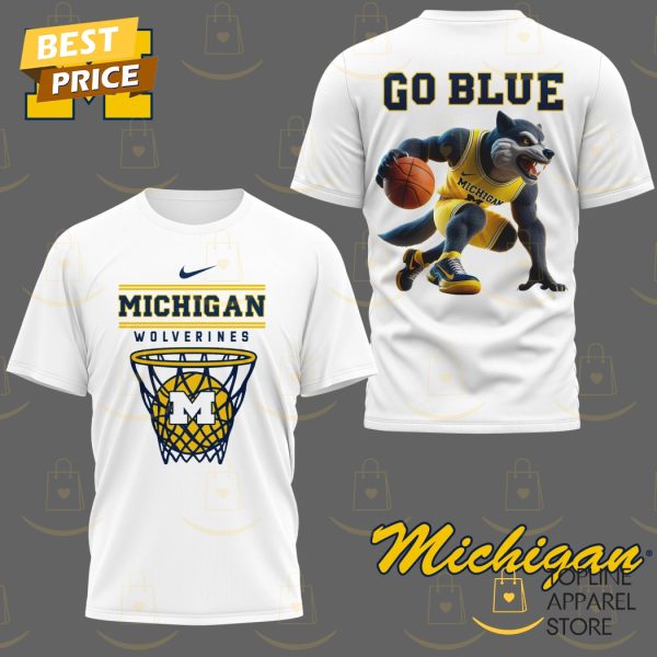 Michigan Wolverines Basketball Go Blue 3D T-Shirt