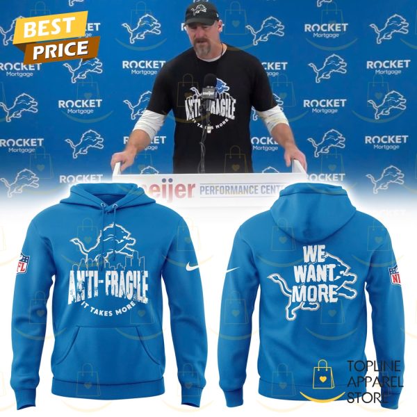 Detroit Lions We Want More Design Hoodie – Blue