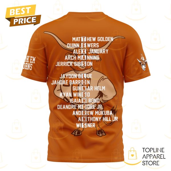 2024-2025 College Football Playoff Cotton Bowl Champions Texas Longhorns 3D T-Shirt