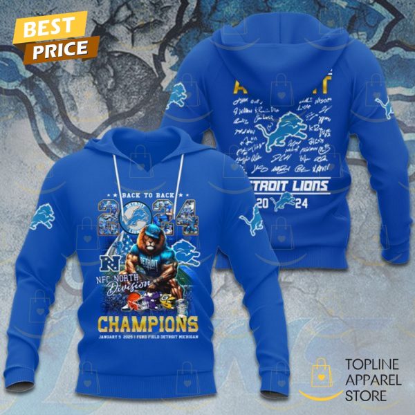 Back To Back 2024 NFC Division Champions Detroit Lions All Right – All Heart – All Us Signature Hoodie