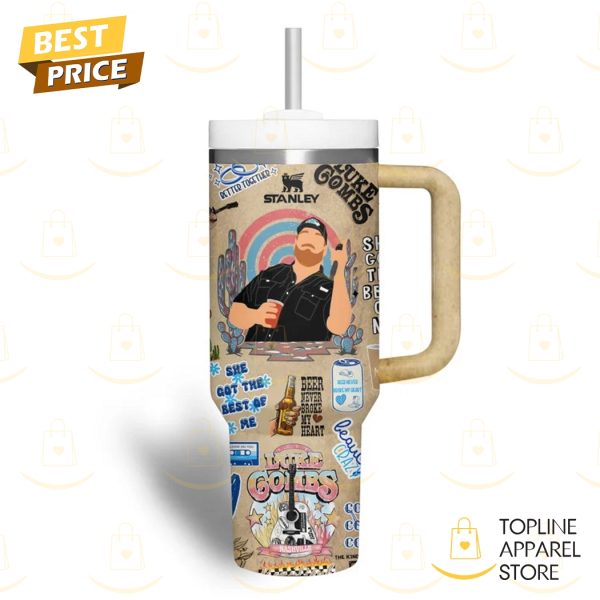 Luke Combs Country Music Tumbler With Handle And Straw