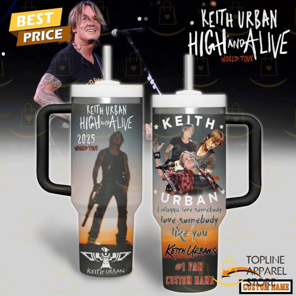 Personalized Keith Urban High And Alive World Tour Tumbler With Handle And Straw