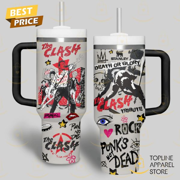 The Clash – Rock Punk Not Dead Tumbler With Handle And Straw