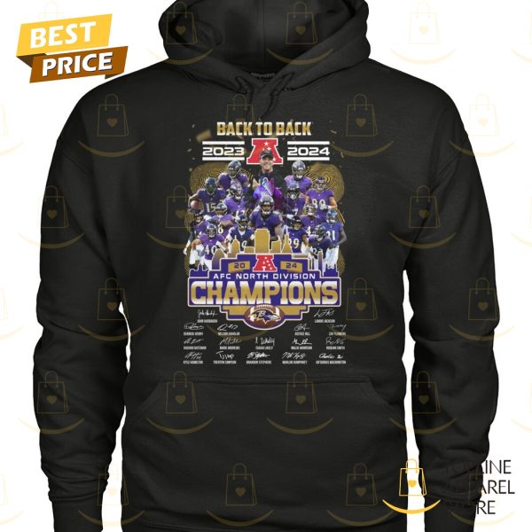 Back To Back 2023-2024 AFC Division Champion Baltimore Ravens Signature Unisex T-Shirt