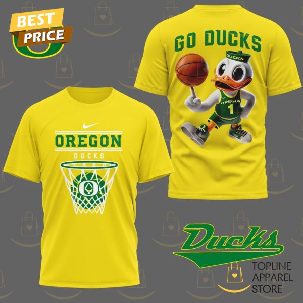 Oregon Ducks Basketball Go Ducks 3D T-Shirt – Gold