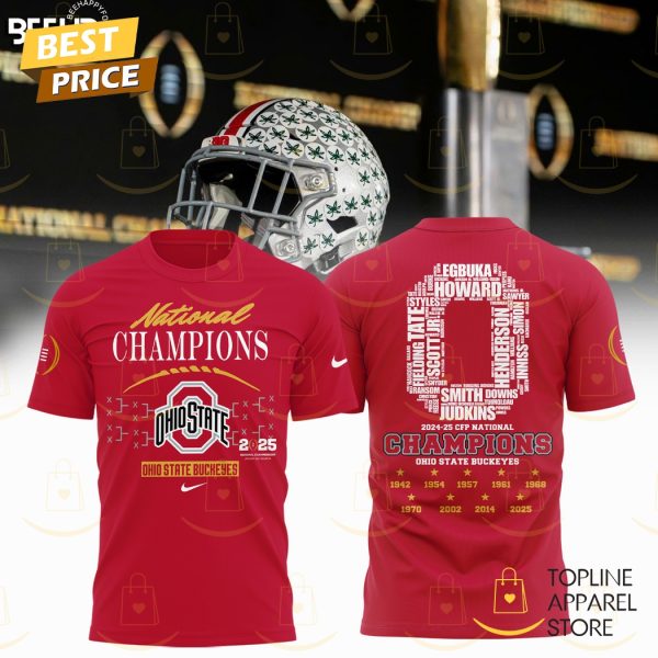 Ohio State Buckeyes 2024-25 CFP National Champions 3D T-Shirt