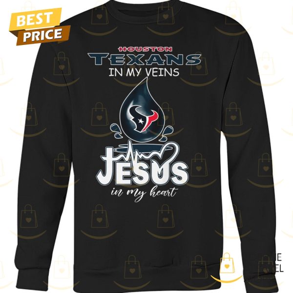 Houston Texans In My Veins Jesus In My Heart Unisex T-Shirt