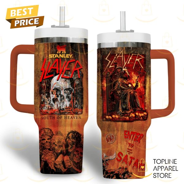 Slayer – Enter To The Realm Of Satan Tumbler With Handle And Straw