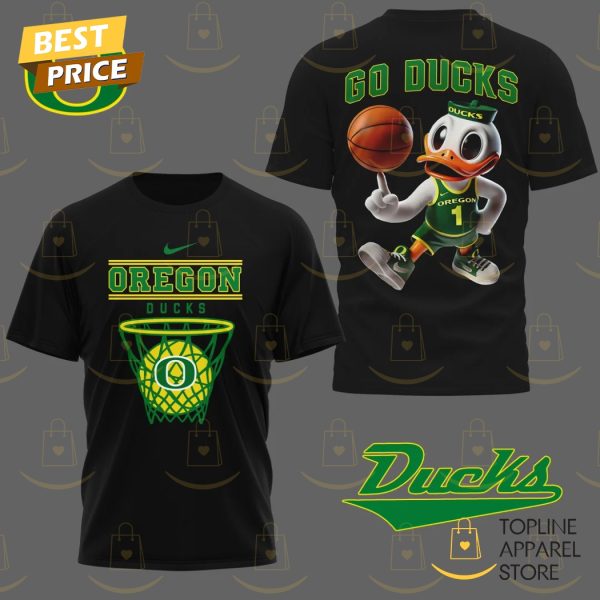 Oregon Ducks Basketball Go Ducks 3D T-Shirt – Black