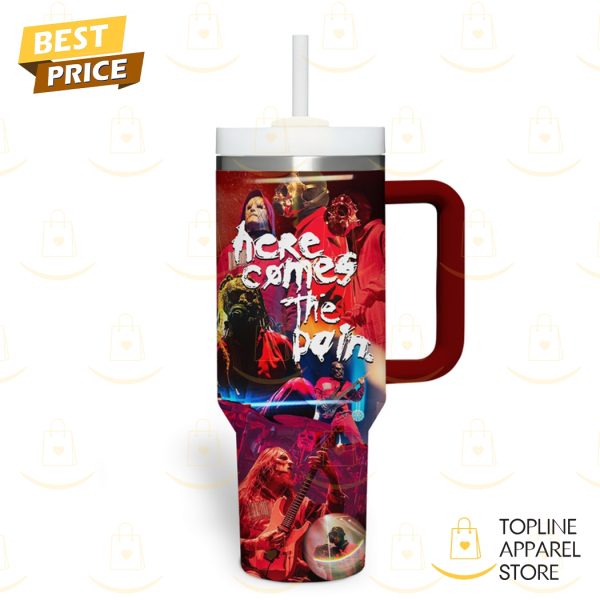 Slipknot Here Comes The Pain Tumbler With Handle And Straw