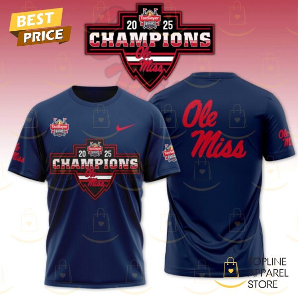 2025 Gator Bowl Gameday Ole Miss Rebels 3D T-Shirt – Blue