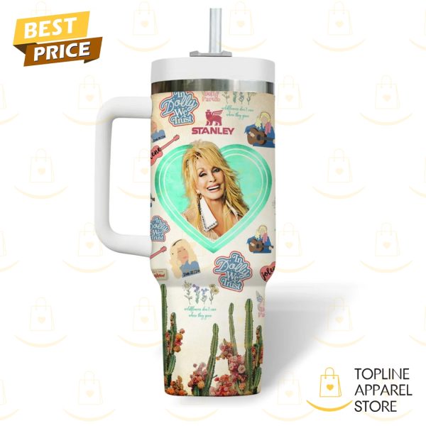 Dolly Parton The Queen Of Country Muscic Tumbler With Handle And Straw