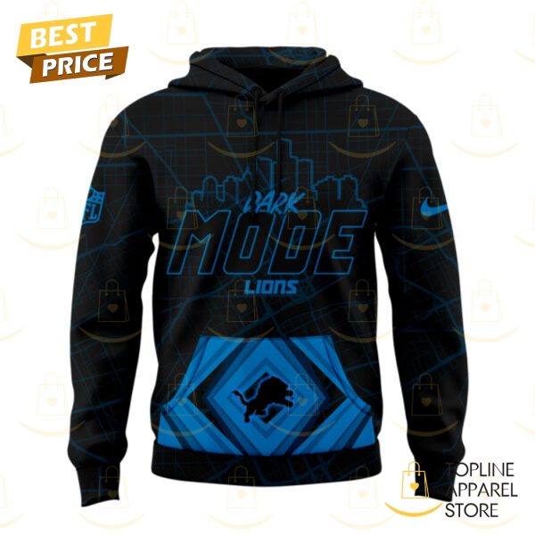 Detroit Lions Back In Black Dark Mode Lions Hoodie