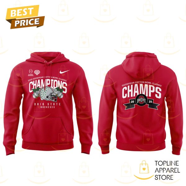 Ohio State Buckeyes 2025 Goodyear Cotton Bowl Classic Champions Hoodie