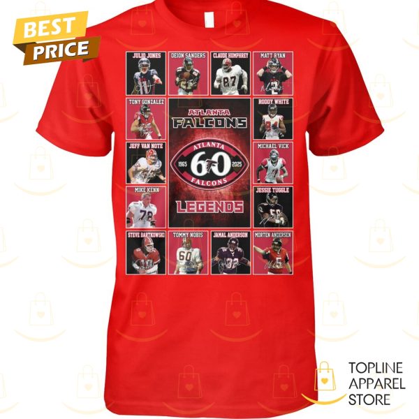 Atlanta Falcons 60 Year 1965-2025 Legends Unisex T-Shirt