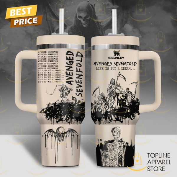 Avenged Sevenfold Life Is But A Dream Tumbler With Handle And Straw